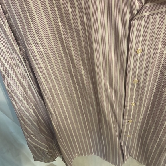 Tommy Bahama Shirt Men Large Lrg L 16.5 34-35 Purple Stripe Button Up LS Dress - Picture 6 of 12